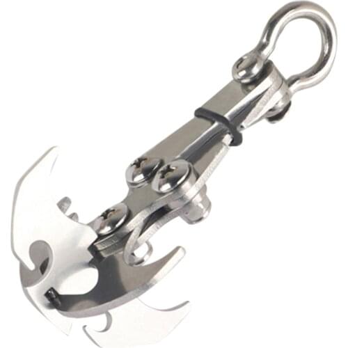 Stainless Steel Survival Folding Grappling Hook Outdoor Climbing Claw Accessories Gravity Hook Key Chain Car Traction Rescue EDC