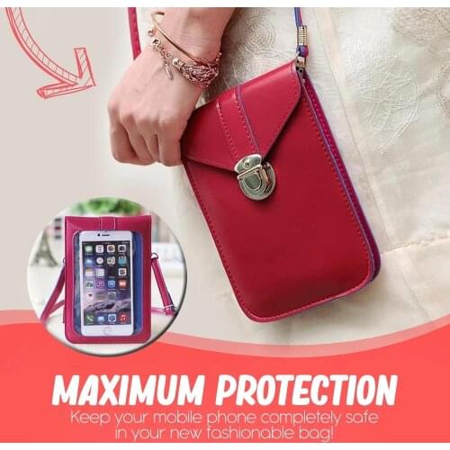 2021 NEW touchable PU Leather Change Bag Wallet Gift Touches Screen Mobile Phone Women bag mini bags clear purse