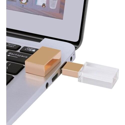 Brand New Custom LOGO Gold Crystal usb 2.0 memory flash stick pen drive