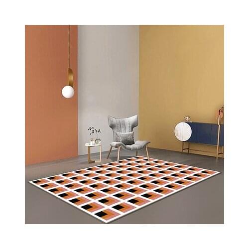 Modern Style Stripe Geometric Rectangular Carpet Family Living Room Bedroom Non-Skid Mat