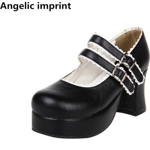 Angelic imprint woman mori girl lolita cosplay shoes lady high heels Pumps women princess lovely dress party platform shoes 47