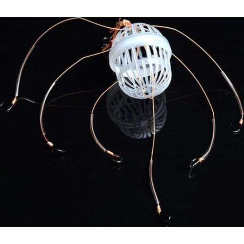 Carbon Steel + Plastics Carp Fishing Hook Sea Monster with Six Strong Spherical Fishing Hooks Tackle Tool