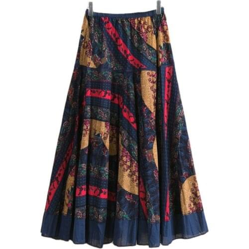 In long skirts the new spring/summer 2020 long skirt is natural linen print skirt restoring ancient ways