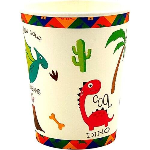 Party supplies 48PCS 2019 New Dinosaur Dino theme party decoration disposable tableware one-off paper cups cup glass glasses