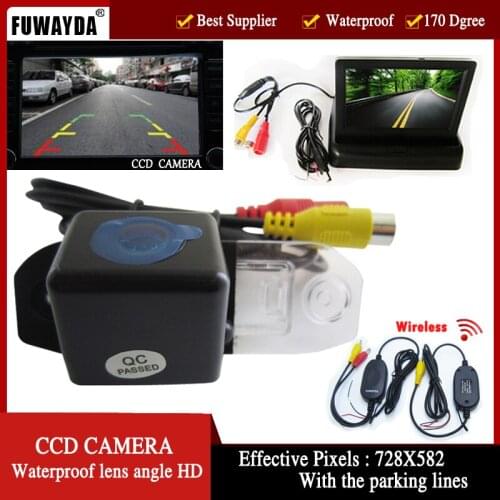 WATERPROOF Wireless Color Car CCD Rear View Camera for VOLVO S80 SL40 SL80 XC60 XC90 S40 C70,with 4.3 Inch foldable LCD Monitor