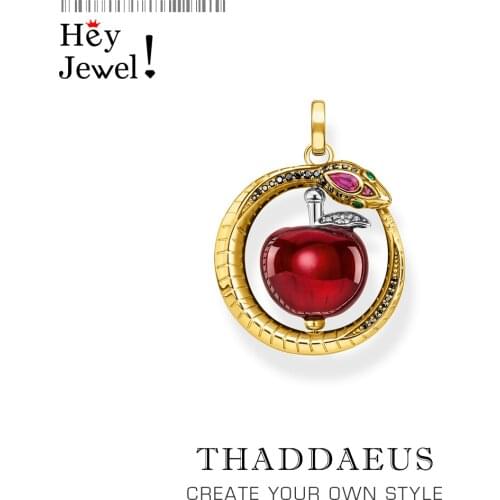 Gold Snake with Red Apple Pendants,2021 Autumn New Jewelry 925 Sterling Silver Accessories Romantic Gift For Women