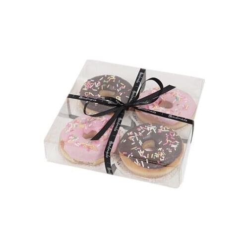 10pcs Donuts Transparent Package Boxes Birthday Wedding Baby Show Gift Cake Decoration Baking Cookies Supplies