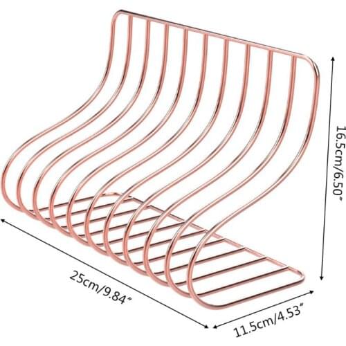 10 Grid File Storage Shelf Book Stand Bookend Nordic Wrought Iron Organizer Holder Home Office P9YA