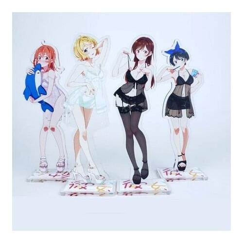 15cm Anime Rent A Girlfriend Mizuhara Chizuru Asami Nanami Acrylic Stand Figure Model Plate Toy Double Sided Desktop Decor