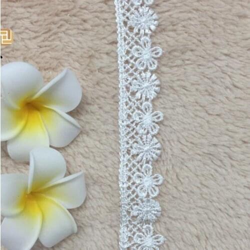 30Yards New Flower Pattern Embroidered Lace Edge Trim 18mm Width White Home Applique DIY Sewing Craft Ribbon Wedding Accessory