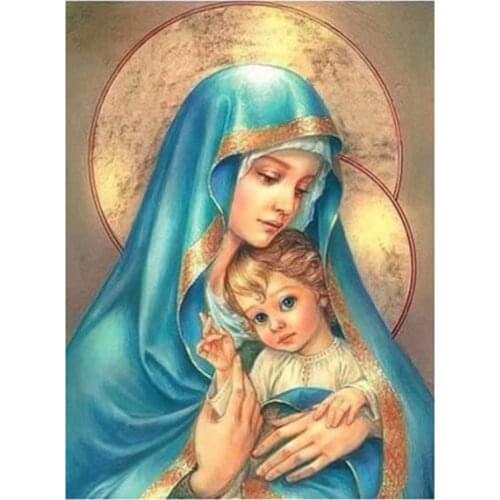 5D Diamond Painting Full Set "Our Lady&Son" Round Rhinestone Picture Embroidery Sale Diamond Mosaic Religion Icon Home Decor