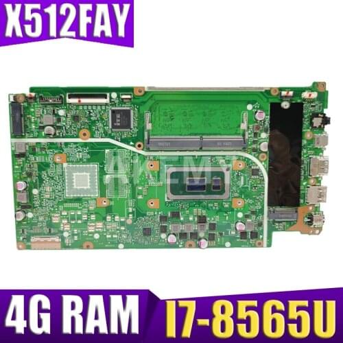 Akemy For ASUS VivoBook 15 X512FA-AP1203T X512F F512FA Laotop Mainboard X512FA Motherboard I7-8565U 4GB RAM Tested free shipping