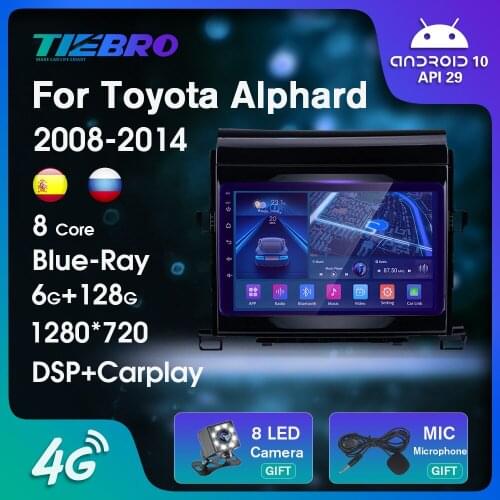 2DIN Android10.0 Car Radio For Toyota Alphard 2008-2014 GPS Navigation Auto Radio Car Video Bluetooth Player NO 2DIN DVD Carplay