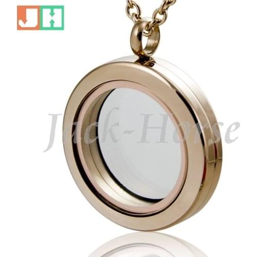 Free shipping high quality 20mm 25mm 30mm round 316L stainless steel magnetic locket rose gold locket