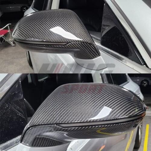 4pcs/set Carbon Fiber Side Wing Rearview Rear View Mirror Replacement Cover Trim Case Shell For AUDI A7 S7 RS7 4G A6 C8 A8 D5