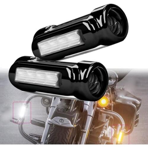 Black Motorcycle Highway Bar Switchback Driving Light White Amber LED for Crash Bars FOR Touring Bikes,VICTORY