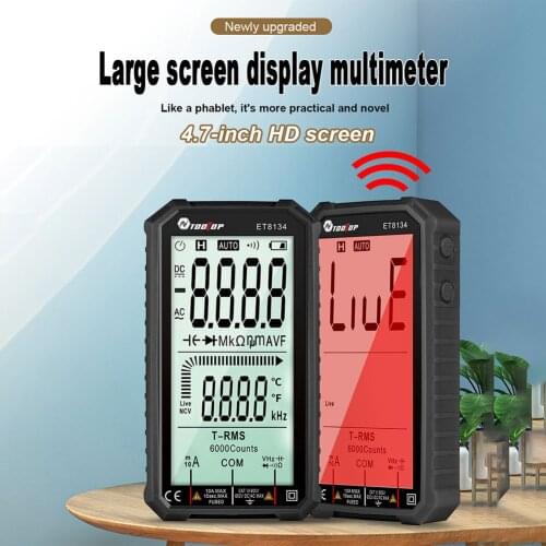 ET8134 Digital Multimeter 4.7 Inch LCD DC/AC Current Voltage Measurement Capacitance Resistance Measuring VS ANENG 620A Multime