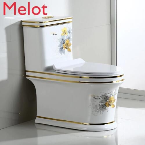 Color Luminous Toilet Household European-Style Ceramic Ultra-High Siphon Toilet