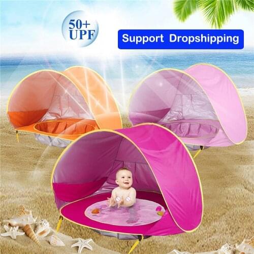 Kids Beach Tent UV-protecting Sunshelter Children Toys Game House Waterproof Pop Up Awning Tent Portable Ball Pool Pit Baby Tent