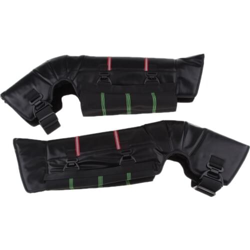 PU Motorcycle Long Warm Knee Pads Leg Sleeve With Warm Artificial Wool