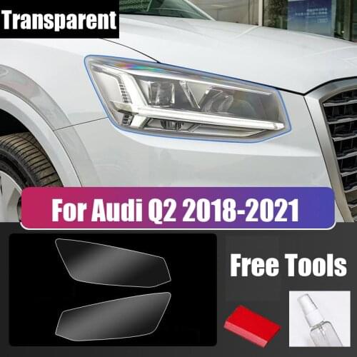 For Audi Q2 TPU Deluxe Headlights Film Tint Blacked/Transparent Interior Dashboard Navigation GPS Membrane Column Pillar Sticker
