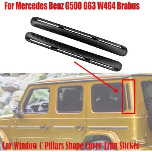 For Mercedes Benz Brabus G Class W464 G63 G500 2019 2020 Real Carbon Fiber Car Window C Pillars Shape Cover Trim Sticker