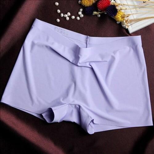 Women Ice-silk seamless underwear Brief pure cotton crotch Boxer underwear anti-wear non-frilled thin Brief