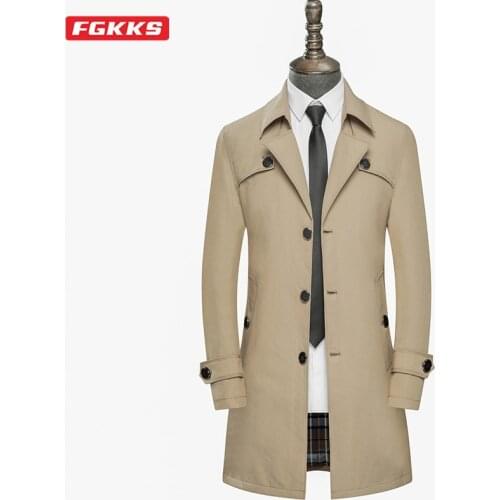 Мужские длинные тренчи FGKKS China At AliExpress