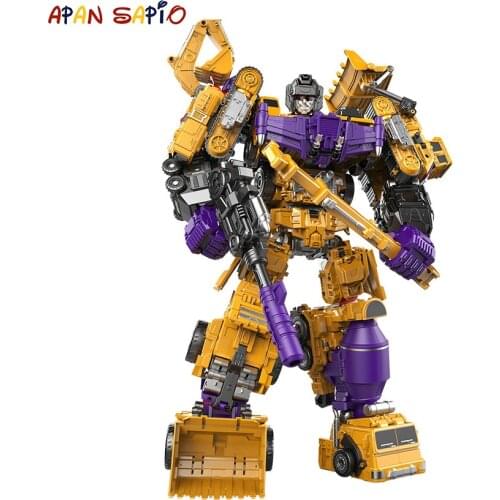 Transformation Robot Toy 6 in 1 Engineering Vehicle Model Educational Assembling Deformation Toy for Children Action Figure Car
