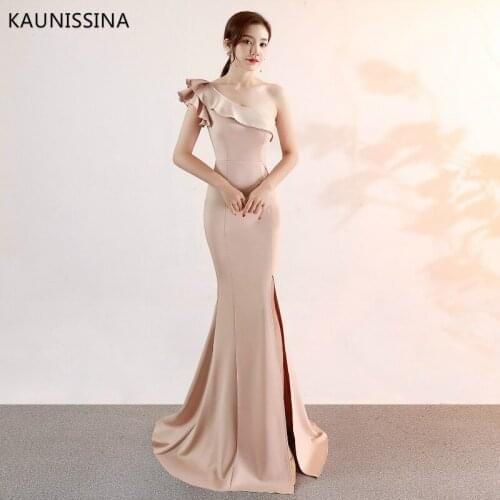 Женские платья на одно плечо KAUNISSINA China At AliExpress