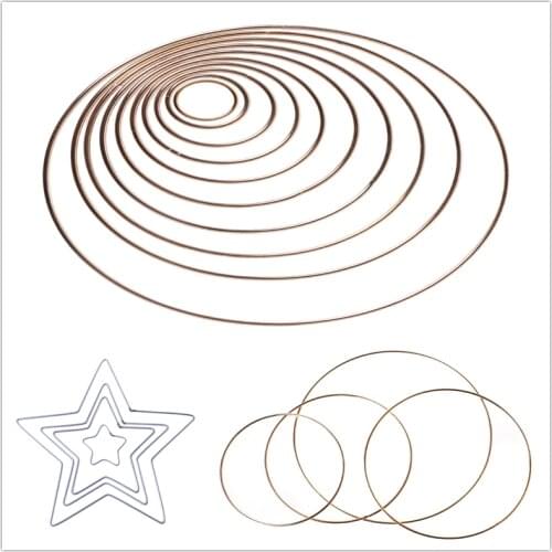 3.5-19cm Metal Dream Catcher Dreamcatcher Ring Macrame Craft Hoop Gold DIY Accessory 10 Szies New