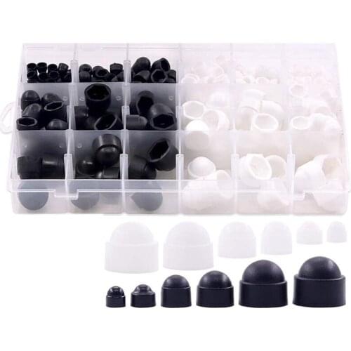 300Pcs Bolt Covers Screw Caps Assortment Kit Dome Bolt Nut Hex Hexagon Protection Caps Cover Nylon Insert Locknut