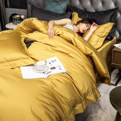 100%Cotton Bedding Set Long-staple Cotton Duvet Cover Flat Sheet Pillowcase Bed Sheet Set Light luxury simple style bedding Set