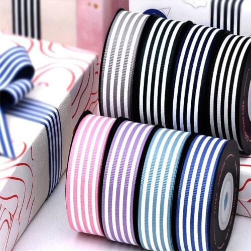 25mm X 10yards Printed Stripes Grosgrain Ribbon for DIY Material Arts Crafts Sewing Christmas Wedding Party Decoration Gift Wrap