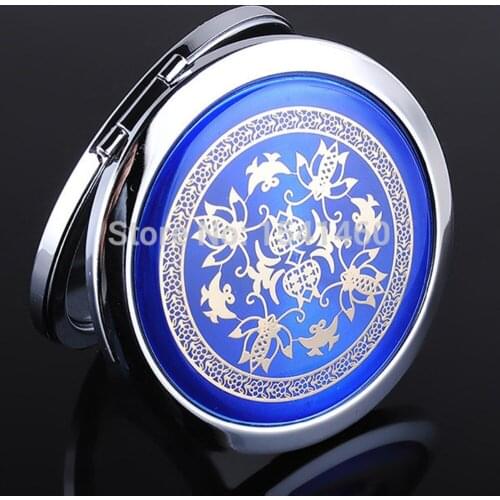 Mini Round Makeup Mirror Portable Hand Mirror Double-sided Makeup Vanity Mirror Foldable Compact Mirror Pocket Cosmetic Mirror