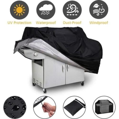 BBQ Grill Cover Waterproof Barbeque Anti Dust Rain Protective outdoor Oxford Barbecue Smoker Grill cover Barbecue Hood