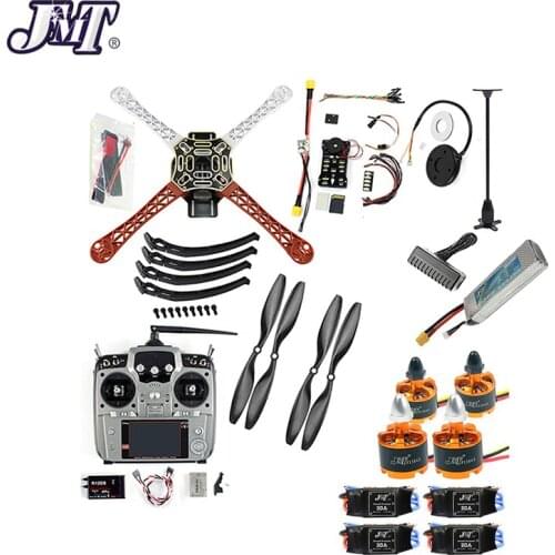 JMT DIY FPV Drone Quadcopter 4-axle Aircraft Kit 450 Frame PXI PX4 Flight Controller 920KV Motor GPS AT10 Transmitter Receiver