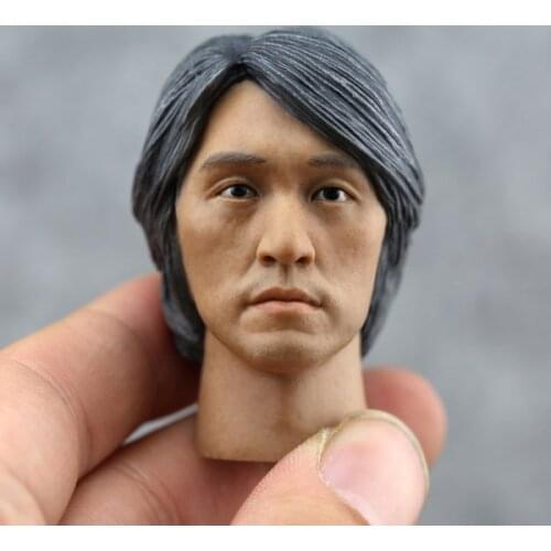 1/6 Scale King of Comedy Head Sculpt Stephen Chow Head Carving for 12in Action Figure Phicen Tbleague Toy
