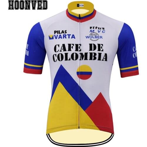 2019 Men Retro CAFE DE COLOMEIA Cycling Jersey Short Sleeves Clothing Summer Triathlon bike Riding sweater manga corta de ciclo