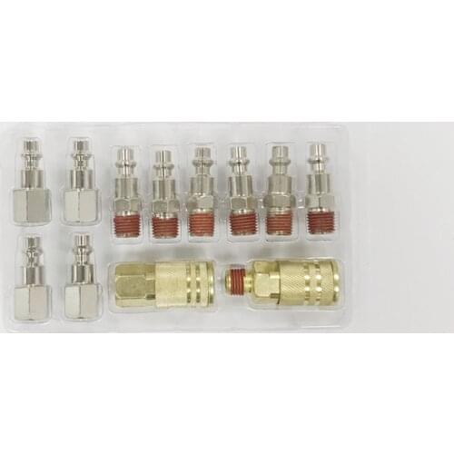 12pcs Quick Coupler Set 1/4''NPT Male and Female Connector Kit Air Hose Coupling