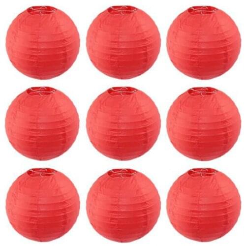 New (20-25-30-35-40cm) Red Round Waterproof Cloth Lantern Decor Paper Lampion Ball Festival Chinese Lantern Wedding Party Decor