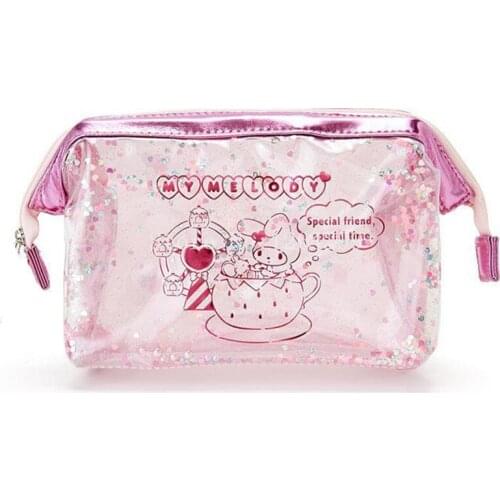New Kawaii Anime Rabbit Girls Kids Transparent PVC Cosmetic Bags For Children