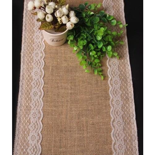 New Burlap Hessian Lace Wedding Table Runner Vintage Rustic Country