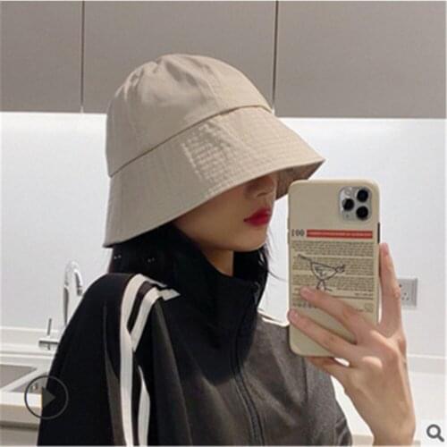 The New 2021 Japanese Big Eaves Chun Xia Folding Bucket Hat Sunscreen Topi Han Edition Joker Panama Cap