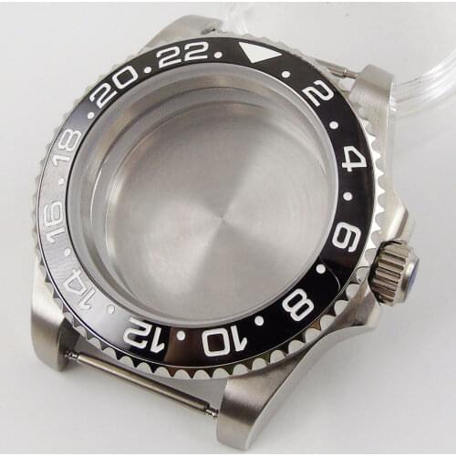 New Steel 40mm Watch Case for NH35 NH36 Screw Seeing Back 316 L ceramics Insert Unidirectional Bezel Insert