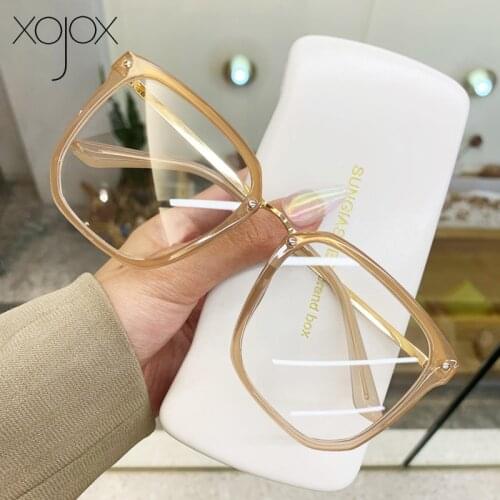 XojoX Blu-Ray Computer Glasses Frame for Women Men Vintage Square Spectacles Fashion Transparent Optical Eyeglasses