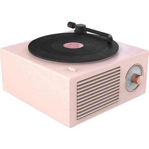 Vinyl Record Player Portable Bluetooth V5.0 Speaker Wireless Mini Stereo Portable Multi-Function Turntable Speaker