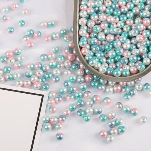 Mixed Color Imitation Pearl Beads 4/6/8/10mm Acrylic Smooth Round Ball Spacer Beads For Jewelry Making Necklace & Bracelet