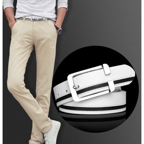 Luxury Brand Belts for Men &Women Unisex Fashion Shiny White Design pin Buckle High Quality Waist Leather Belts ceinture homme