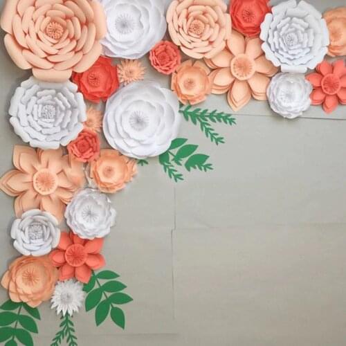 DIY 2Pcs 20cm/8" Large Paper Flowers Backdrop Birthday Wall Decor Party Decoration